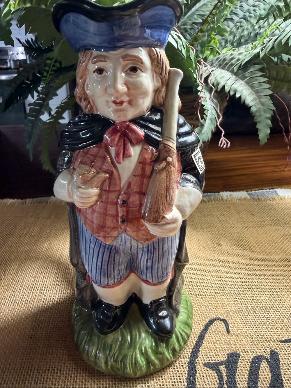 Fitz and Floyd Hand painted 1996 figural hunter jug rare pitcher